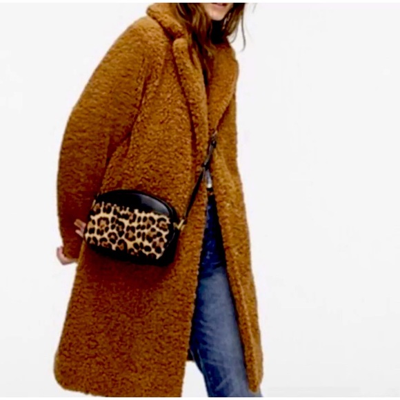 J. Crew Teddy Sherpa Coat Size XXS Cozy Chestnut Brown - Picture 2 of 11